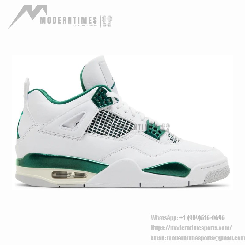 Air Jordan 4 FQ8138-103 White and Oxidized Green Shoes Air Jordan 4 FQ8138-103 White and Oxidized Green Sneakers Front View