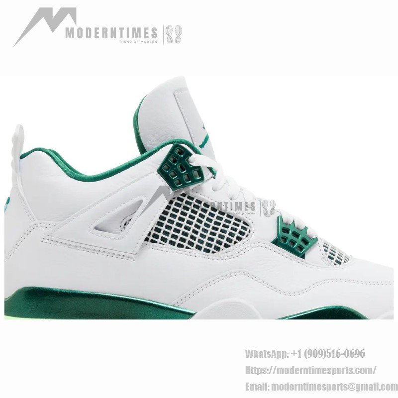 Air Jordan 4 FQ8138-103 White and Oxidized Green Shoes Air Jordan 4 FQ8138-103 White and Oxidized Green Sneakers Front View