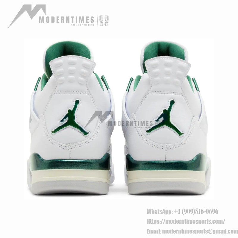 Air Jordan 4 FQ8138-103 White and Oxidized Green Shoes Air Jordan 4 FQ8138-103 White and Oxidized Green Sneakers Front View