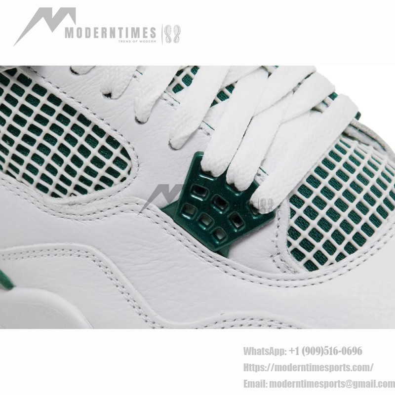 Air Jordan 4 FQ8138-103 White and Oxidized Green Shoes Air Jordan 4 FQ8138-103 White and Oxidized Green Sneakers Front View