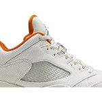 Air Jordan 5 Low Golf CW4204-100 White Corduroy Sneakers with Green and Orange Accents