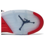 Air Jordan 5 Retro 440888-120 Fire Red Sneakers with White Leather and Translucent Sole