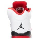 Air Jordan 5 Retro 440888-120 Fire Red Sneakers with White Leather and Translucent Sole