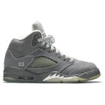 Air Jordan 5 Retro 136027-005 Grey Suede Sneakers with Reflective Tongue and Translucent Sole