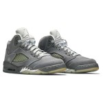 Air Jordan 5 Retro 136027-005 Grey Suede Sneakers with Reflective Tongue and Translucent Sole