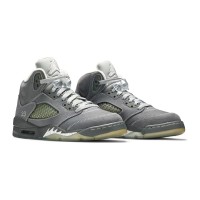 Air Jordan 5 Retro 136027-005 - Grey Suede Sneakers with Reflective Tongue & Translucent Sole | Iconic Design and Everyday Comfort