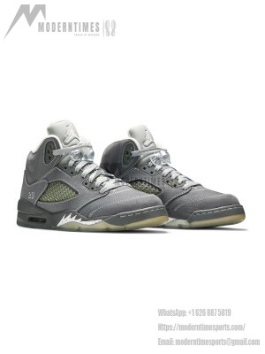 Air Jordan 5 Retro 136027-005 - Grey Suede Sneakers with Reflective Tongue & Translucent Sole | Iconic Design and Everyday Comfort