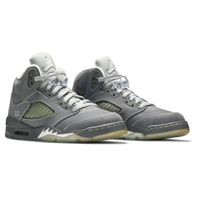 Air Jordan 5 Retro 136027-005 - Grey Suede Sneakers with Reflective Tongue & Translucent Sole | Iconic Design and Everyday Comfort