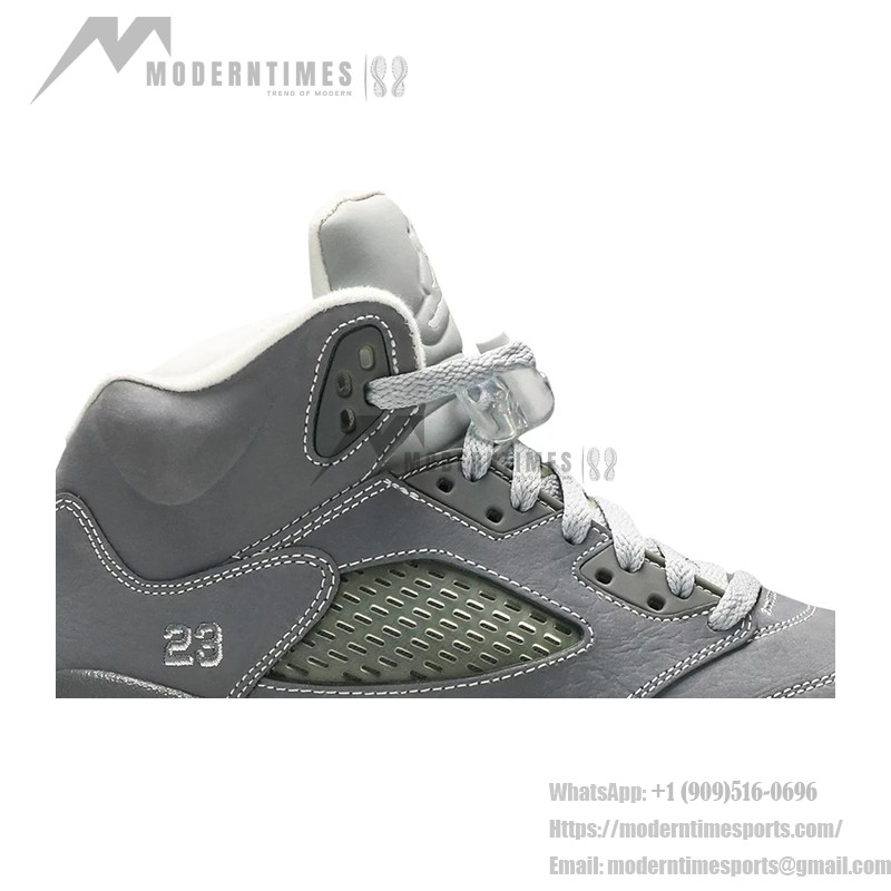 Air Jordan 5 Retro 136027-005 Grey Suede Sneakers with Reflective Tongue and Translucent Sole