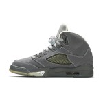 Air Jordan 5 Retro 136027-005 Grey Suede Sneakers with Reflective Tongue and Translucent Sole