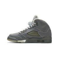 Air Jordan 5 Retro 136027-005 - Grey Suede Sneakers with Reflective Tongue & Translucent Sole | Iconic Design and Everyday Comfort