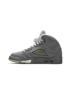 Air Jordan 5 Retro 136027-005 - Grey Suede Sneakers with Reflective Tongue & Translucent Sole | Iconic Design and Everyday Comfort