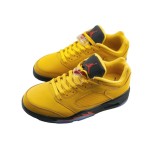 Air Jordan 5 Retro Low DA8016-700 Chutney Yellow Sneakers with Red Accents and Reflective Tongue