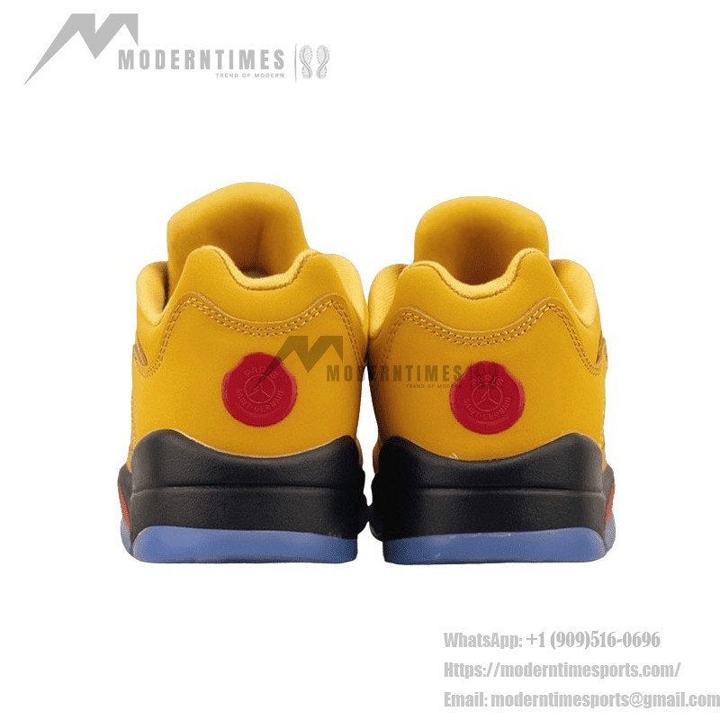 Air Jordan 5 Retro Low DA8016-700 Chutney Yellow Sneakers with Red Accents and Reflective Tongue