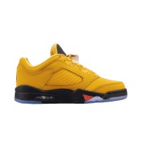 Air Jordan 5 Retro Low DA8016-700 - Chutney Yellow Sneakers with Red Accents & Reflective Tongue