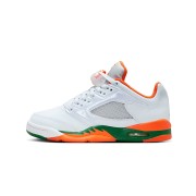 Air Jordan 5 Low FQ1293-018 - Weiße Sneaker mit Orange und Grün