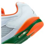 Air Jordan 5 Low FQ1293-018 White Sneakers with Orange and Green Accents