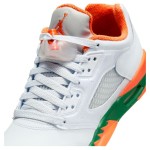 Air Jordan 5 Low FQ1293-018 White Sneakers with Orange and Green Accents