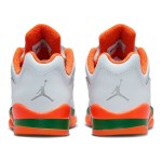 Air Jordan 5 Low FQ1293-018 White Sneakers with Orange and Green Accents