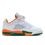 Air Jordan 5 Low FQ1293-018 White Sneakers with Orange and Green Accents