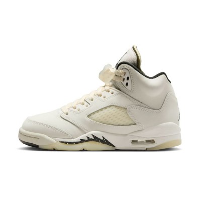 Air Jordan 5 SE Retro FN7405-100 - Off-White Leather Sneakers with Speckled Midsole & Translucent Sole