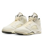 Air Jordan 5 SE Retro FN7405-100 Off-White Leather Sneakers with Speckled Midsole