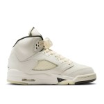 Air Jordan 5 SE Retro FN7405-100 Off-White Leather Sneakers with Speckled Midsole