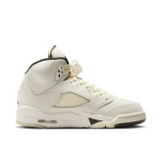 Air Jordan 5 SE Retro FN7405-100 - Off-White Leather Sneakers with Speckled Midsole & Translucent Sole