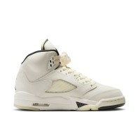 Air Jordan 5 SE Retro FN7405-100 - Off-White Leather Sneakers with Speckled Midsole & Translucent Sole