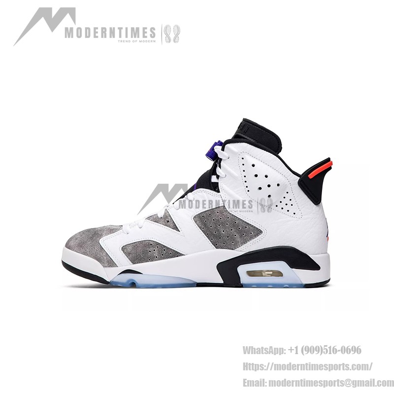 Air Jordan 6 Retro 'Flint' CI3125-100 – White, Grey, and Purple Sneakers