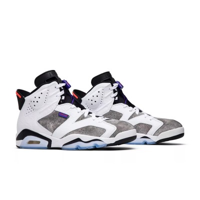 Air Jordan 6 Retro 'Flint' CI3125-100 – Iconic White, Grey, and Purple Sneakers | Shop Now