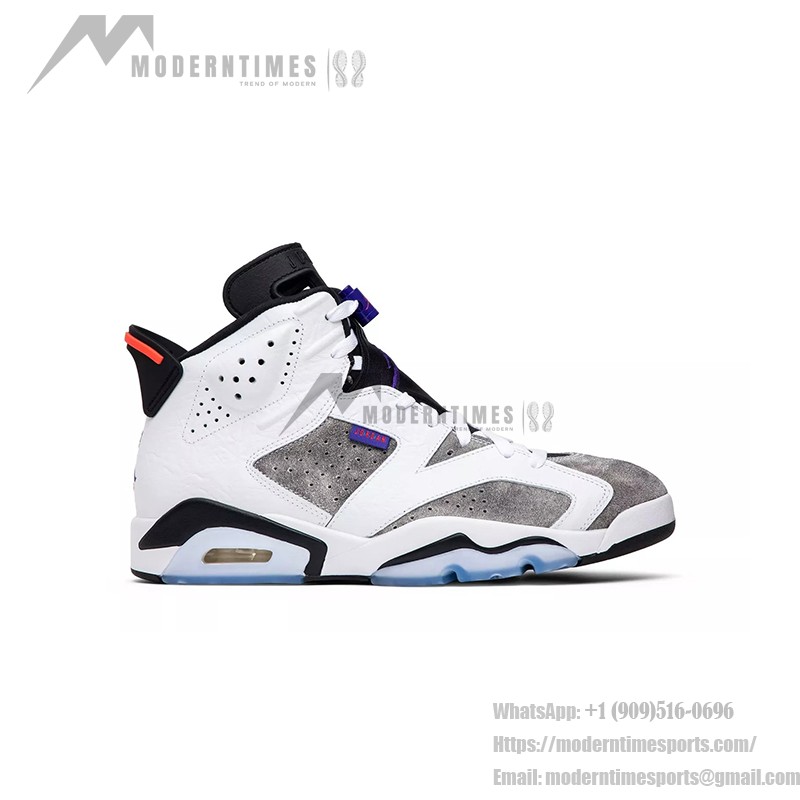 Air Jordan 6 Retro 'Flint' CI3125-100 – White, Grey, and Purple Sneakers