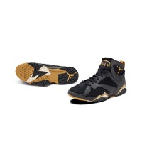 Air Jordan 7 Retro "Golden Moments" 304774-030 - Black and Gold High-Top Basketball Sneakers, Luxurious, Retro Classic, Comfortable