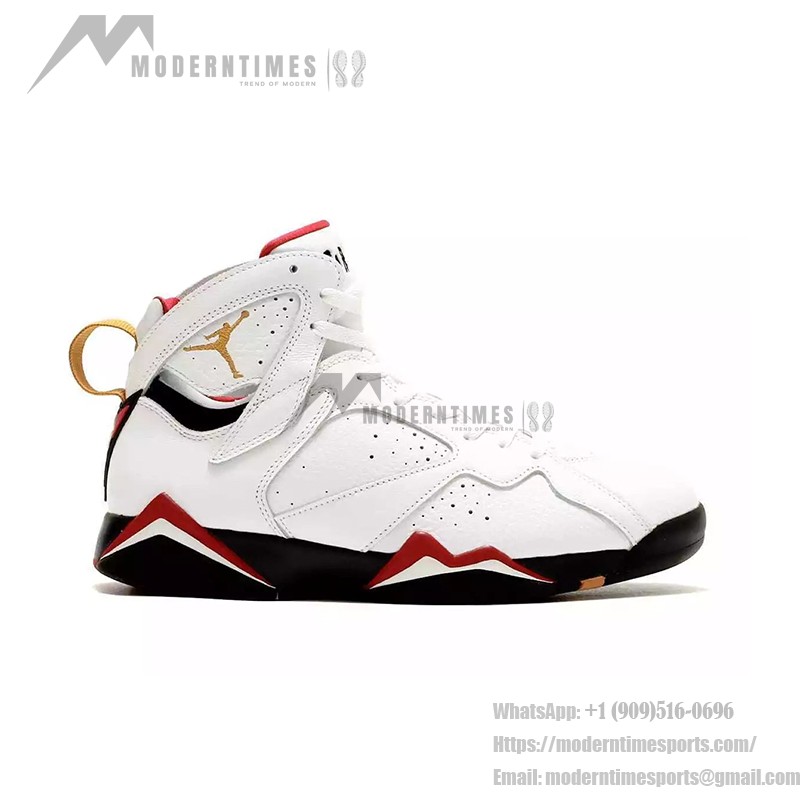 Air Jordan 7 Retro "Cardinal" 304774-104 white and red high-top basketball sneakers