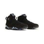 Air Jordan 7 Retro "Chambray" CU9307-004 - Black and Blue High-Top Basketball Sneakers, Retro, Comfortable, Stylish Choice