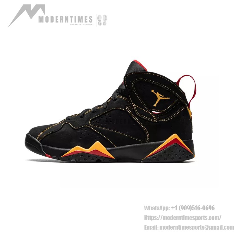 Air Jordan 7 Retro "Citrus" DQ6040-081 ブラックとオレンジのハイカットバスケットシューズ