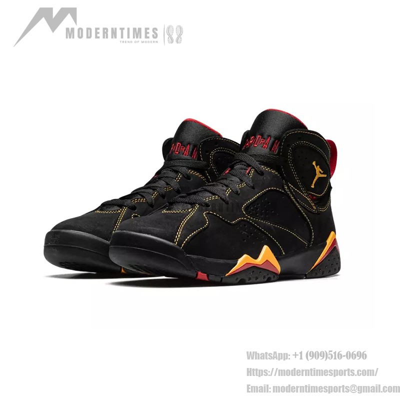 Air Jordan 7 Retro "Citrus" DQ6040-081 ブラックとオレンジのハイカットバスケットシューズ