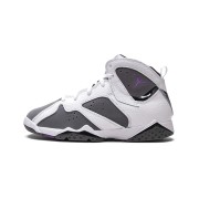 Air Jordan 7 Retro "Flint" DJ2778-100 - White, Grey, and Purple High-Top Basketball Sneakers, Classic Retro, Comfortable and Durable