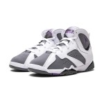 Air Jordan 7 Retro "Flint" DJ2778-100 white, grey, and purple high-top basketball sneakers