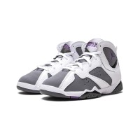 Air Jordan 7 Retro "Flint" DJ2778-100 - White, Grey, and Purple High-Top Basketball Sneakers, Classic Retro, Comfortable and Durable