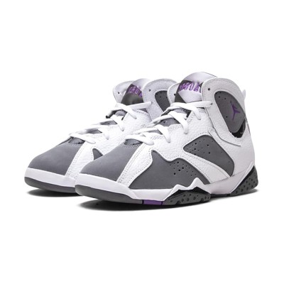 Air Jordan 7 Retro "Flint" DJ2778-100 - White, Grey, and Purple High-Top Basketball Sneakers, Classic Retro, Comfortable and Durable