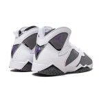 Air Jordan 7 Retro "Flint" DJ2778-100 white, grey, and purple high-top basketball sneakers