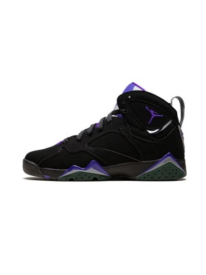 Air Jordan 7 Retro GS "Ray Allen" 304774-053 - Schwarz-Lila High-Top Basketball-Sneaker, Klassische Hommage, Bequem und Langlebig