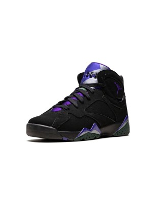 Air Jordan 7 Retro GS "Ray Allen" 304774-053 - Schwarz-Lila High-Top Basketball-Sneaker, Klassische Hommage, Bequem und Langlebig