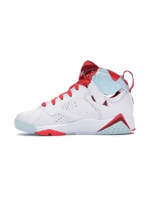 Air Jordan 7 Retro "Topaz Mist" 442960-104 - White, Red, and Blue High-Top Basketball Sneakers, Retro, Stylish, and Comfortable