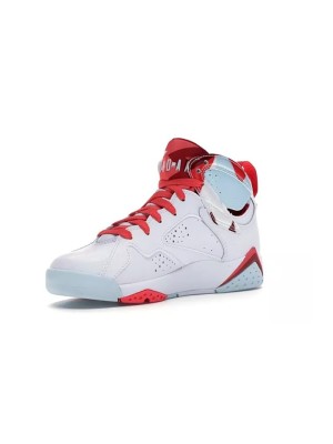 Air Jordan 7 Retro "Topaz Mist" 442960-104 - White, Red, and Blue High-Top Basketball Sneakers, Retro, Stylish, and Comfortable