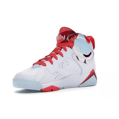 Air Jordan 7 Retro "Topaz Mist" 442960-104 - White, Red, and Blue High-Top Basketball Sneakers, Retro, Stylish, and Comfortable