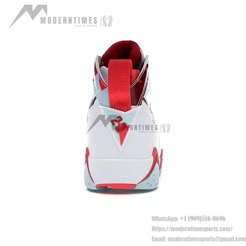 Air Jordan 7 Retro "Topaz Mist" 442960-104 white, red, and blue high-top basketball sneakers