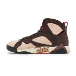 Air Jordan 7 Retro x Patta "Shimmer" AT3375-200 pink and brown high-top basketball sneakers