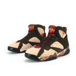 Air Jordan 7 Retro x Patta "Shimmer" AT3375-200 pink and brown high-top basketball sneakers